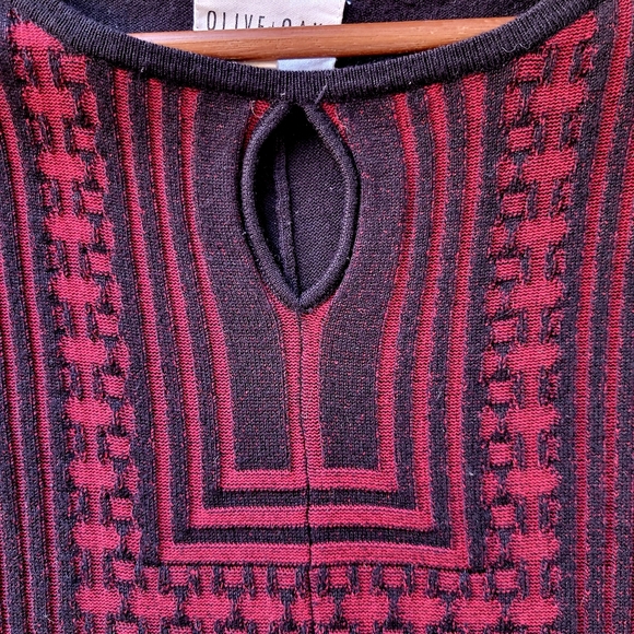 Olive + Oak Red and Black Sweater Dress PM - Picture 4 of 7